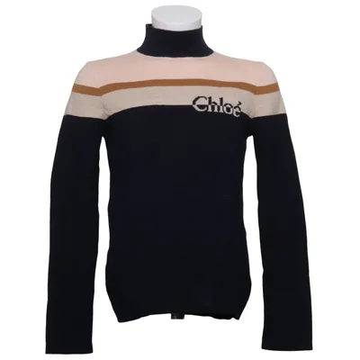 Turtleneck (Blå, Beige) fra Chloé Bomuld, Uld
