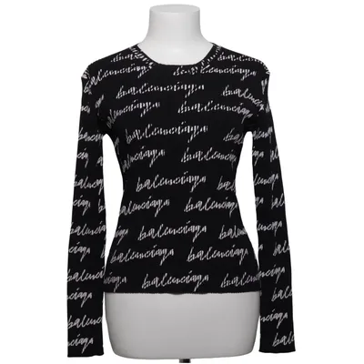 Trui (Zwart, Wit) van Balenciaga Polyester, Viscose