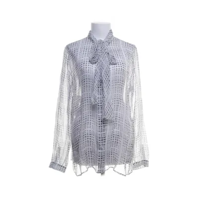 Strikblouse (Wit, Blauw) van Emporio Armani Zijde