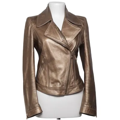 Veste de motard (Or) de Versace Élasthane, Viscose, Cuir