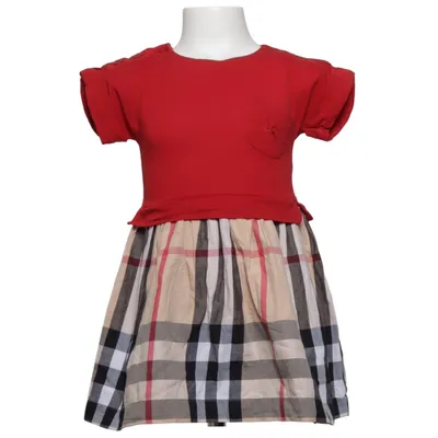 Jurk (Rood, Meerkleurig) van Burberry Children Katoen, Elastaan