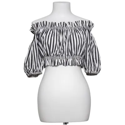 Crop top (Svart, Vit) från Dolce & Gabbana Bomull, Elastan