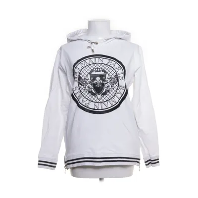 Sweat à capuche (Blanc) de Balmain Coton, Élasthane