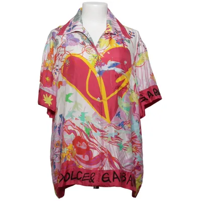 Short sleeve shirt (Pink, Multicolored) from Dolce & Gabbana Silk