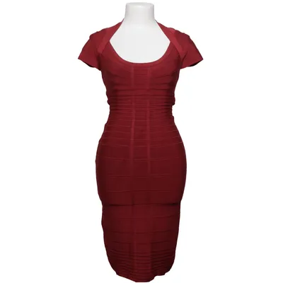 Robe (Rouge) de Herve Leger Élasthane, Polyamide, Viscose