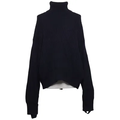 Pul à col roulé (Bleu) de Helmut Lang Coton, Viscose, Laine
