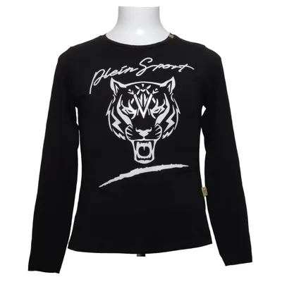 T-shirt à manches longues (Noir) de Plein Sport Coton, Élasthane
