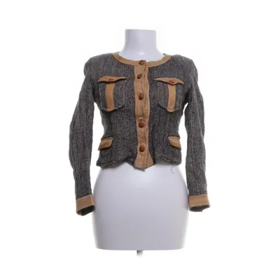 Blazer (Beige, Marron) de Isabel Marant Lin, Polyamide, Cuir, Coton