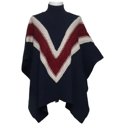 Poncho (Blue, Beige, Red) from See by Chloé Cotton, Polyamide, Wool