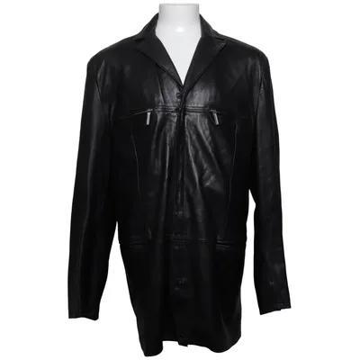 Leren jack (Zwart) van Versace Classic V2 Leer, Polyamide, Polyester
