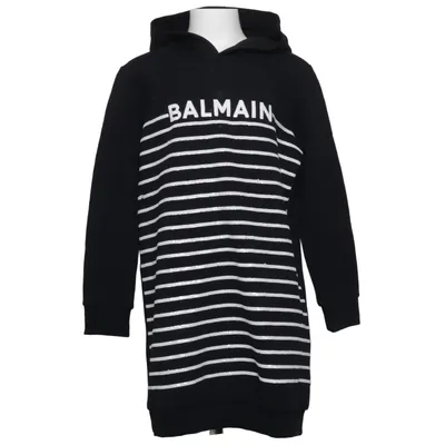 Kapuzenkleid (Schwarz, Weiß) von Balmain Baumwolle