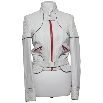 Leren jack (Wit) van Dolce & Gabbana Polyester