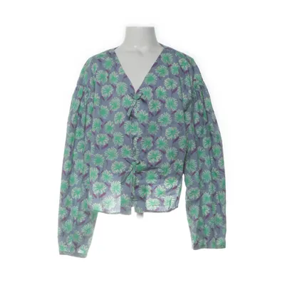 Blouse (Blauw, Meerkleurig) van Zara Katoen, Elastaan