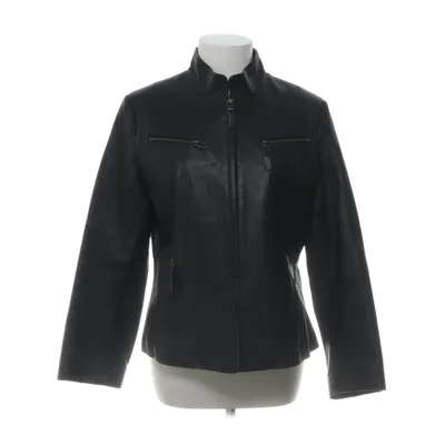 Leren jack (Zwart) van Joy Polyester, Leer
