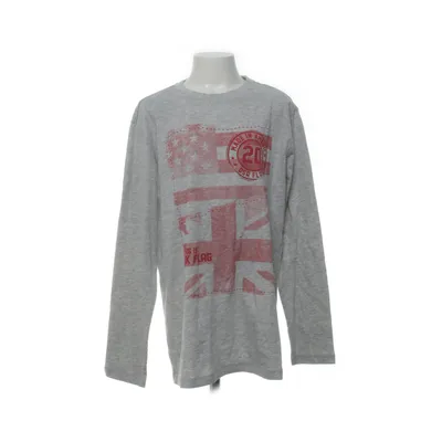 Långärmad t-shirt (Grå, Röd) från Vertbaudet Bomull, Viskos