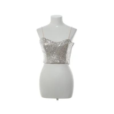 Crop top (Silverfärgad, Beige) från Divided by H&M Elastan, Polyester