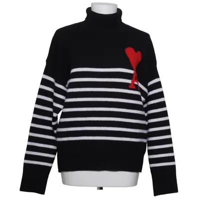 Rollkragenpullover (Schwarz, Weiß) von AMI Wolle