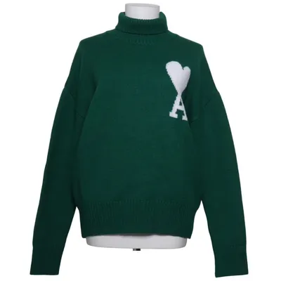 Rollkragenpullover (Grün, Weiß) von AMI Wolle