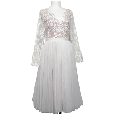 Trouwjurk (Wit, Roze) van Emo Polyester, Viscose