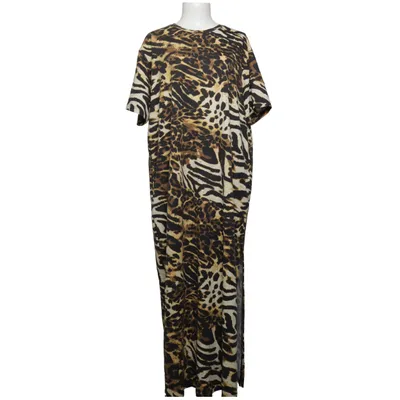 Maxi jurk (Bruin, Zwart, Geel) van Emo Katoen, Viscose