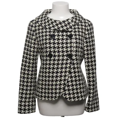 Pea coat (Black, White) from Massimo Dutti Woman Viscose, Wool