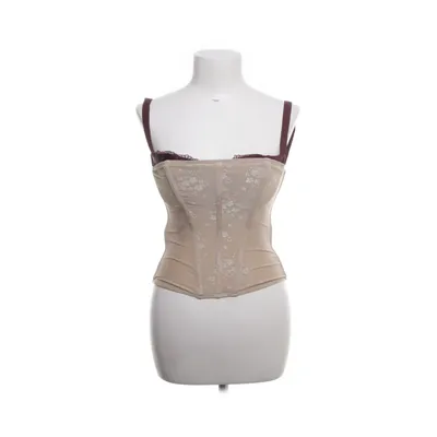 Corset (Beige, Red) from Mistress Rocks Polyamide, Polyester