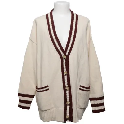 Cardigan (White, Brown) from Intrend Acrylic, Cotton