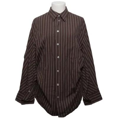 Shirt (Bruin, Wit) van Zara Katoen