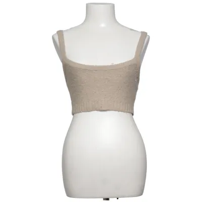Crop Top (Beige) von NA-KD Acryl, Metallfaser, Polyamid
