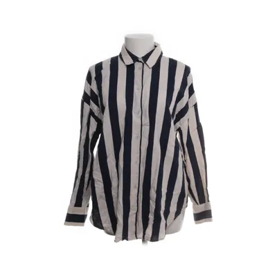 Shirt (White, Blue) from Zara Linen, Viscose