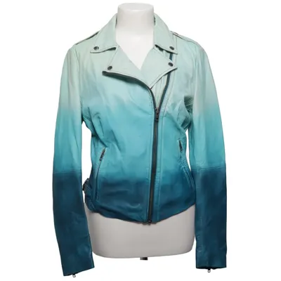Biker jacket (Blue, Multicolored) from Muubaa Cotton, Leather, Polyester