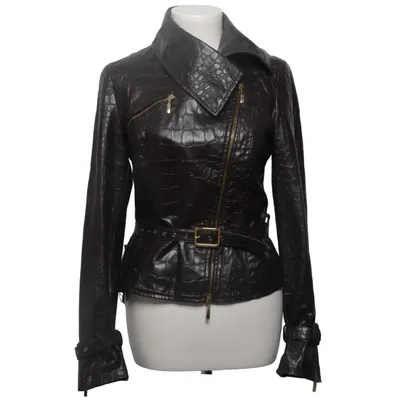 Biker jacket (Brown) from Roccobarocco Polyester, Polyurethane