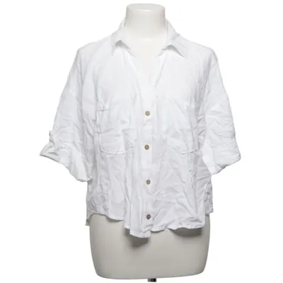 Korte mouwen shirt (Wit) van Zara Linnen, Viscose