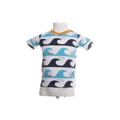 T-shirt (Wit, Blauw) van Me&i Katoen, Elastaan