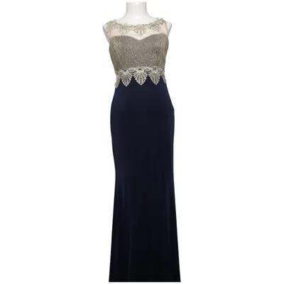 Robe de soirée (Bleu, Beige) de Flammode