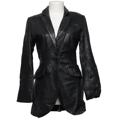 Leren jas (Zwart) van Clothes Leer, Polyester