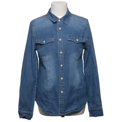 Denim blouse (Blauw) van Amo&Roma Katoen, Elastaan, Polyester
