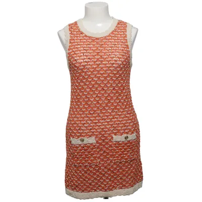 Jurk (Oranje, Wit) van Zara Katoen, Polyester