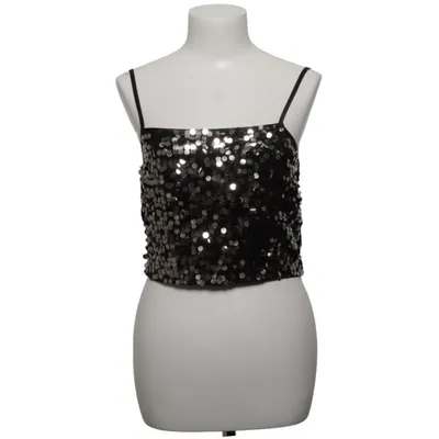 Crop top (Zwart, Zilver) van Gestuz Elastaan, Polyester