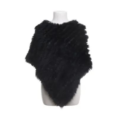 Poncho (Svart) från Soyaconcept Akryl, Kaninpäls