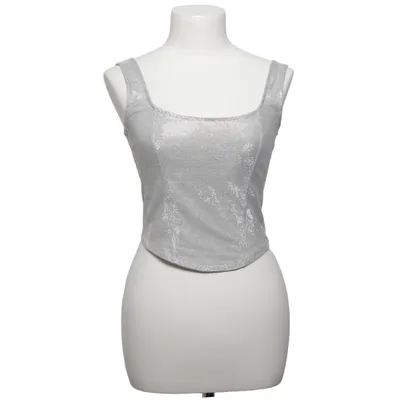Crop top (Silver) from Divided by H&M Elastane, Metallic fiber, Polyester