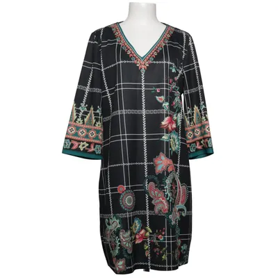 Jurk (Zwart, Meerkleurig) van 101 Idees Elastaan, Polyester