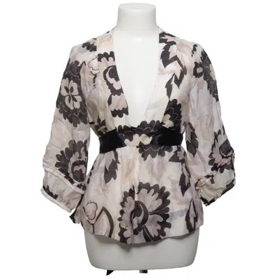 Slå-om bluse (Hvid, Sort, Beige) fra By Malene Birger Polyamid, Tencel