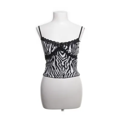 Crop top (Zwart, Wit) van Shein Elastaan, Polyester