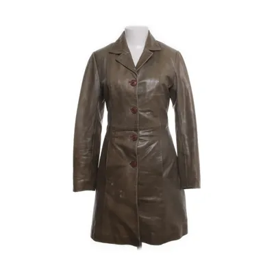 Leather coat (Green) from Roco Baroco Polyester, Leather
