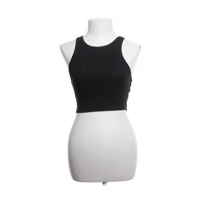 Crop top (Noir) de Zara Coton, Élasthane