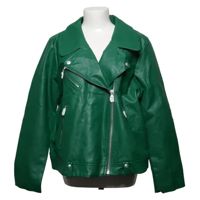 Bikerjakke (Grøn) fra ONLY Carmakoma Polyester, Polyurethan