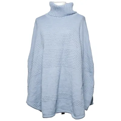 Poncho (Blå) från Sibin Linnebjerg Akryl, Merinoull
