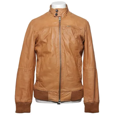 Leather jacket (Brown) from Zara Man Basic Leather, Polyester