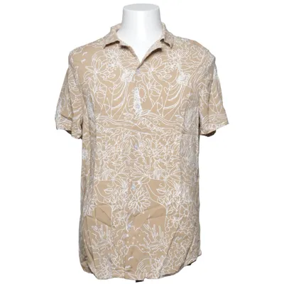 Short sleeve shirt (Beige, White) from ASOS Design Viscose
